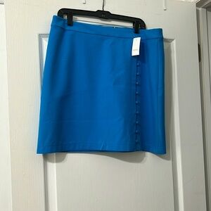 Bright Blue Mini Skirt with Buttons